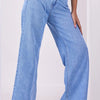 High-Waist Wide-leg Denim Jeans - Light Blue