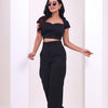 Sweeat Heart Crop Tee And Loose Fit Luxe Pant combo