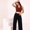 High-Waist Wide-leg Denim Jeans - Black